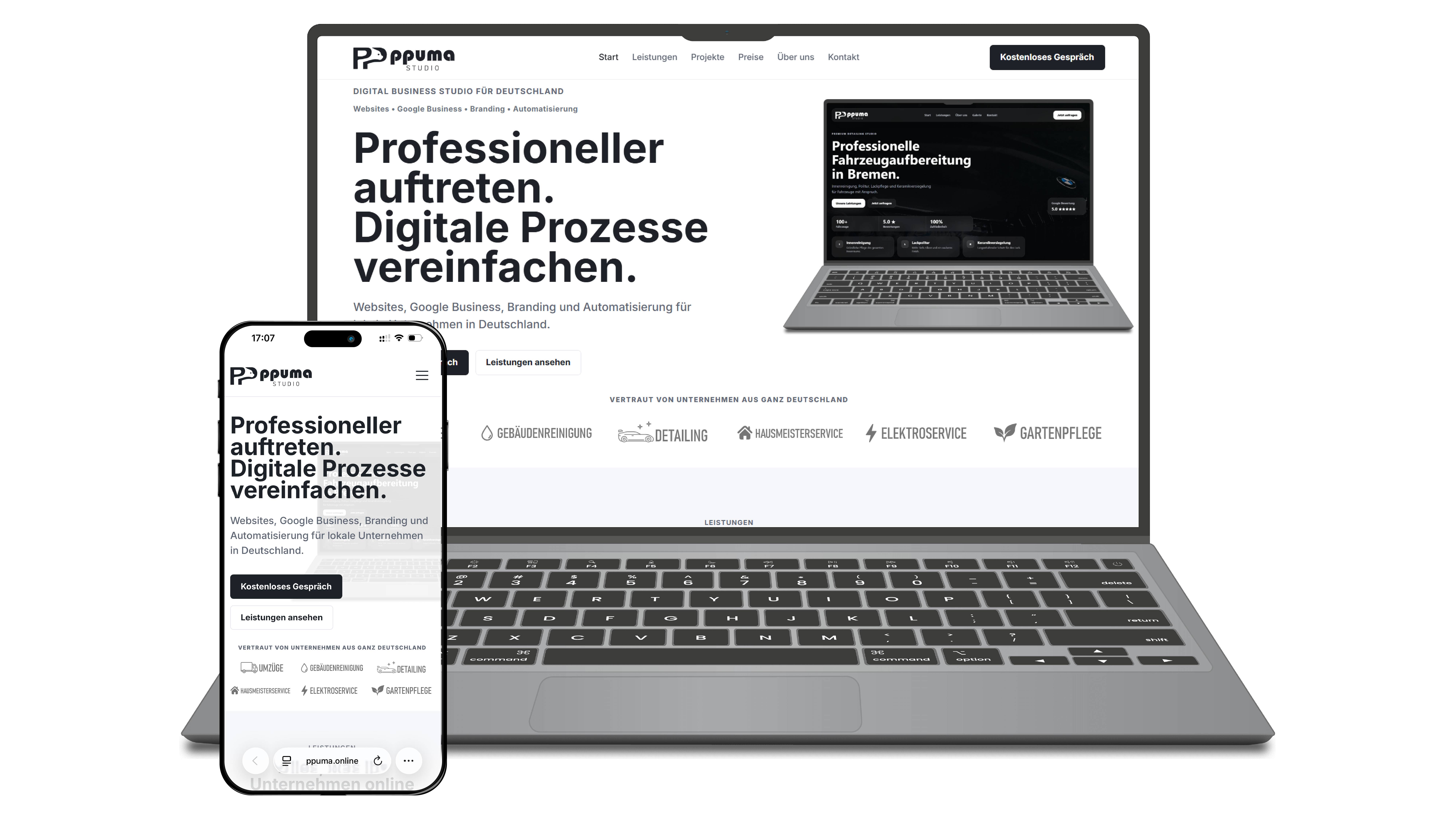 ppuma Studio Website Konzept